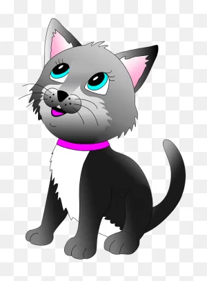Cartoon Grey Kitten Clipart - Cat Yawns - Png Download - Full Size ClipartFlare.com 