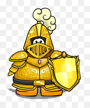 Knight Clipart Yellow - Club Penguin Golden Knight - Png Download ClipartFlare.com 