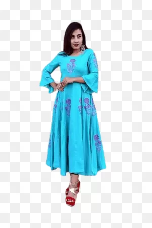 Botanical Printed Rayon Kurti