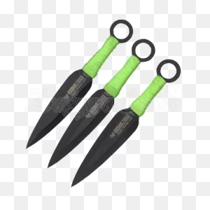 3 Piece Biohazard Apocalyptic Ninja Kunai - Np-M-818-1-Gn By ClipartFlare.com 