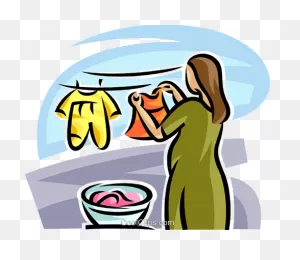 Download Mother Hanging Clothes On The Line Royalty Free Vector ClipartFlare.com 