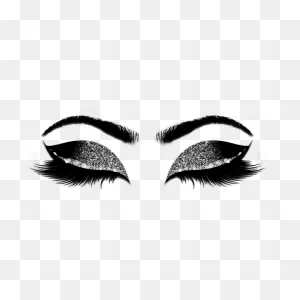 Black Gold Makeup Glitter Lashes Packaging Rectangular Sticker ClipartFlare.com 