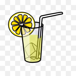 Vector Drawing Of Lemonade In Glass | Free PNG-WebP