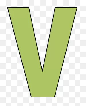 Green Letter V Clip Art - Green Letter V Image