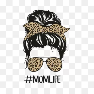 Leopard Print Mom Life PNG-WebP