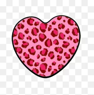 Pink Leopard Print Heart Shaped Phone Grip