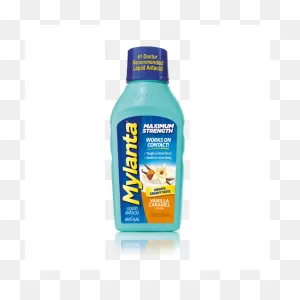 Mylanta Maximum Strength Liquid Antacid   Anti-Gas, Vanilla Caramel Flavor,  12 Fl Oz
