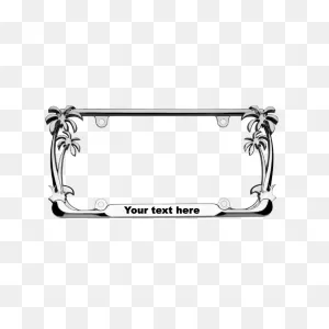 Palm Trees Chrome License Plate Frame