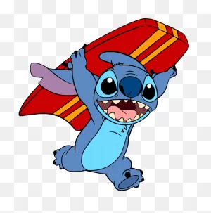 Clip Art Of Stitch Running With A Surfboard From Lilo And Stitch ClipartFlare.com 