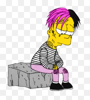 Lil Peep ##bart - Lil Peep Bart Simpson Clipart - Full Size ClipartFlare.com 