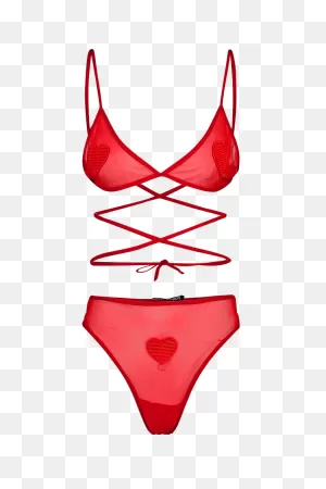 Heart Applique Lingerie Set