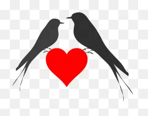 Love Birds Clip Art Black | Birds On A Branch Clip Art - Vector ClipartFlare.com 