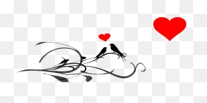 Vector Love Birds On Heart Swirly Tree Clipart Free - Vector Love ClipartFlare.com 