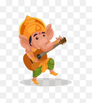 Best Premium Lord Ganesha Playing Guitar Illustration Download In ClipartFlare.com 