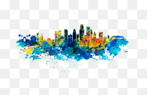 Los Angeles Skyline Carry-All Pouch For Sale By Marian Voicu