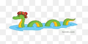 Lindo Lago Ness Monstruo Nessie Extinto Dinosaurio General Secundario