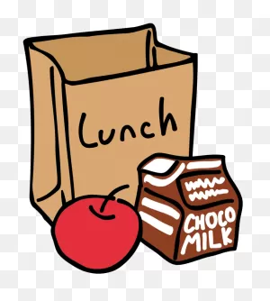 Drawing Of Lunch Bag With An Apple And Chocolate Milk - School ClipartFlare.com 