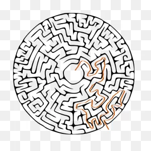 Circular Maze With Solution | Free PNG-WebP