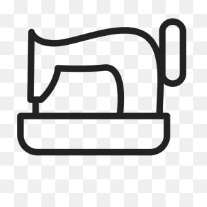 Sewing Machine Outline Rubber Stamp
