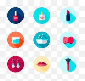 Beauty Makeup Icon With Black Hair Royalty Free Vector - Vector ClipartFlare.com 