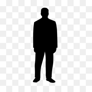 Silhouette Vector Drawing Of Old Man Standing | Free PNG-WebP