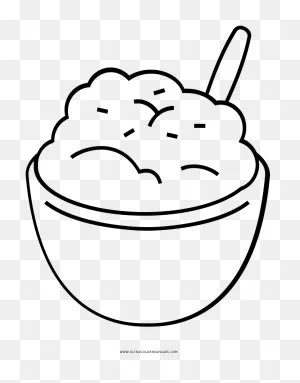Mashed Potatoes Coloring Page - Mashed Potatoes Clipart Black And ClipartFlare.com 
