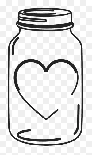 Mason Jar Rubber Stamp With Heart (Mirrored) | Mason Jar | Wedding ClipartFlare.com 
