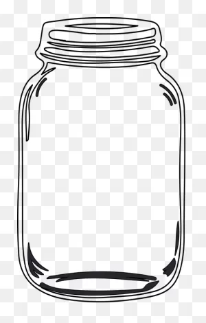 Mason Jar Cutout Black And - Free Vector Graphic On ClipartFlare
