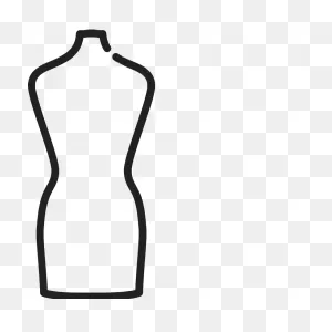 Sewing Mannequin Outline Rubber Stamp