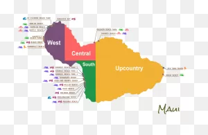 Beaches Map - Maui Hawaii