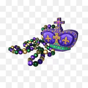 Oversized Mardi Gras Beads With Crown