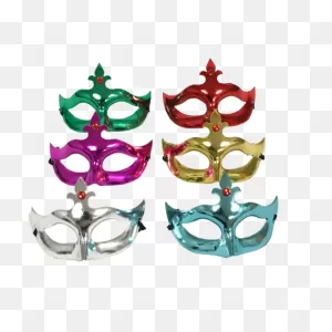 Metallic Masquerade Mask With Jewel And Ribbon Tie - Assorted ClipartFlare.com 
