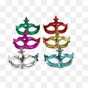 Metallic Masquerade Mask With Jewel And Ribbon Tie - Assorted ClipartFlare.com 