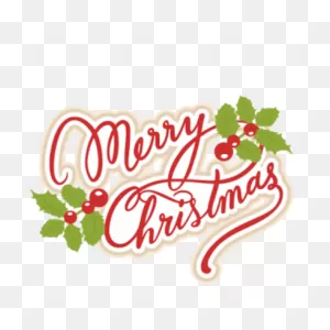 Merry Christmas Gold Red Text Transparent Png - Stickpng