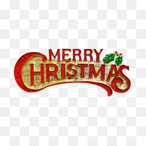 Merry Christmas Gold Red Text Transparent Png - Stickpng
