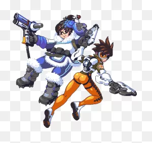 Mei And Tracer From Overwatch - Cartoon Clipart - Large Size Png ClipartFlare.com 