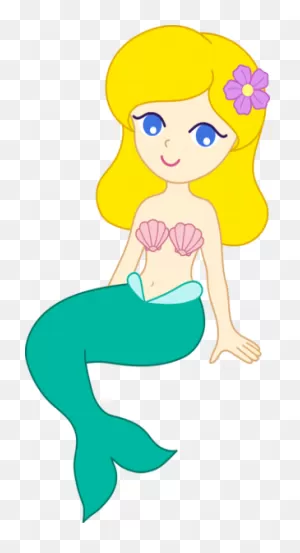 Cute Mermaid With Blonde Hair - Free Clip Art | Mermaid Cartoon ClipartFlare.com 