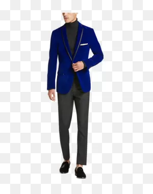 Paisley & Gray Slim Fit Peak Lapel Dinner Jacket, Royal Blue Velvet
