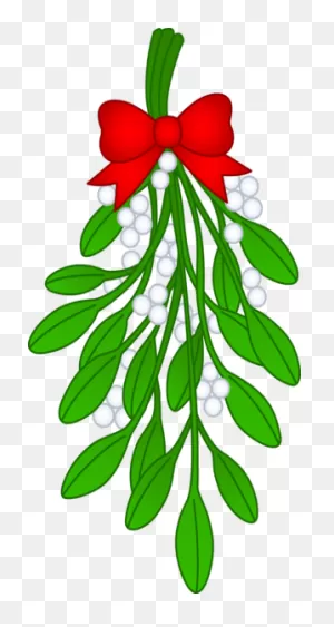 Christmas Mistletoe With Red Bow - Free Clip Art | Mistletoe ClipartFlare.com 