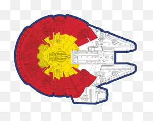 Colorado Millennium Falcon Sticker | Colorado Flag Sticker | Star Wars