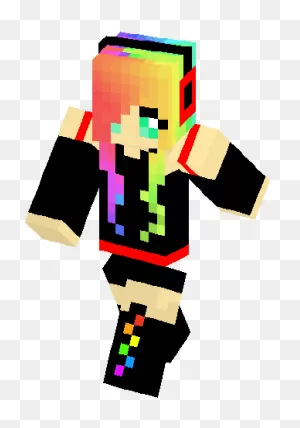 Emo Rainbow Girl Skin | Minecraft Skins | Minecraft Girl Skins ClipartFlare.com 