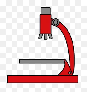 Red Microscope Clip Art - Red Microscope Vector Image
