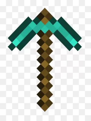 Download Hd Diamond Pickaxe - Minecraft Diamond Pickaxe Png ClipartFlare.com 