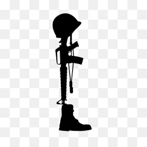 Fallen Soldier Helmet On Gun In Boot Sticker