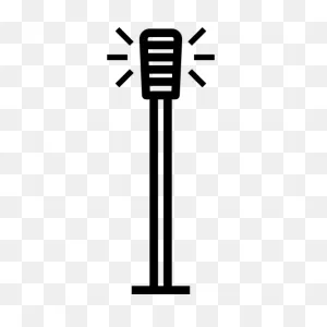 Microphone With Stand - Free Technology Icons
