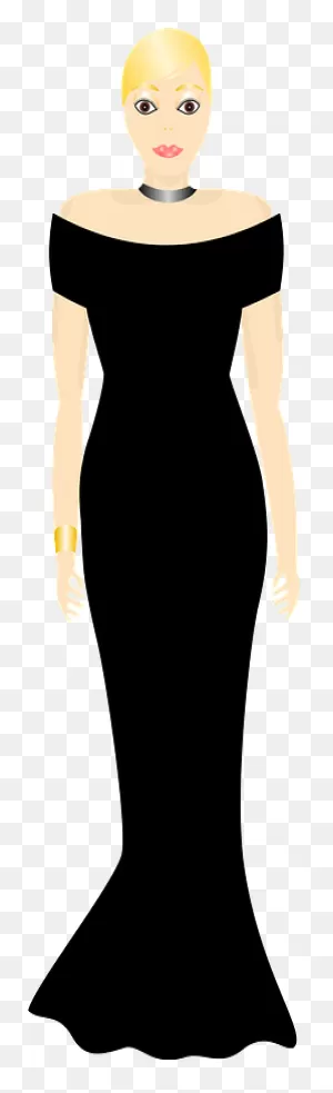 Runway Model In Black Evening Gown Clipart. Free Download ClipartFlare.com 
