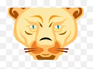Mountain Lion Clipart Cute - Cartoon Lion Face - Png Download ClipartFlare.com 