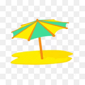 Cartoon Umbrella Beach
