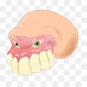 Vector Image Of Teeth Monster | Free PNG-WebP