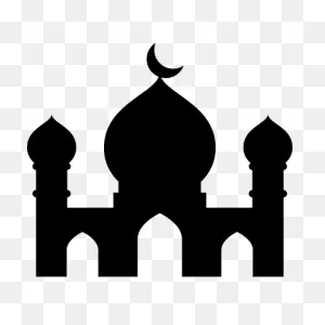Mosque Silhouette Clipart - Mosque, Islam, Black, Transparent Clip Art
